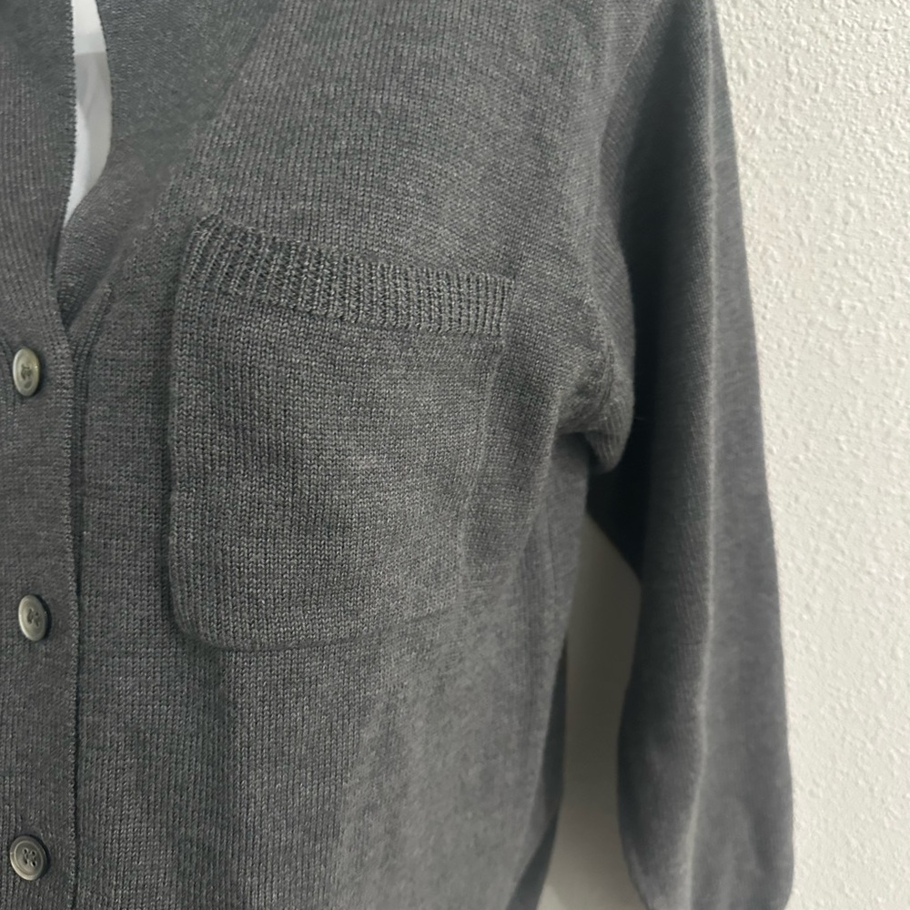 JH collectibles Dark Charcoal Button-Up Merino Wool Cardigan size L - Picture 3 of 13